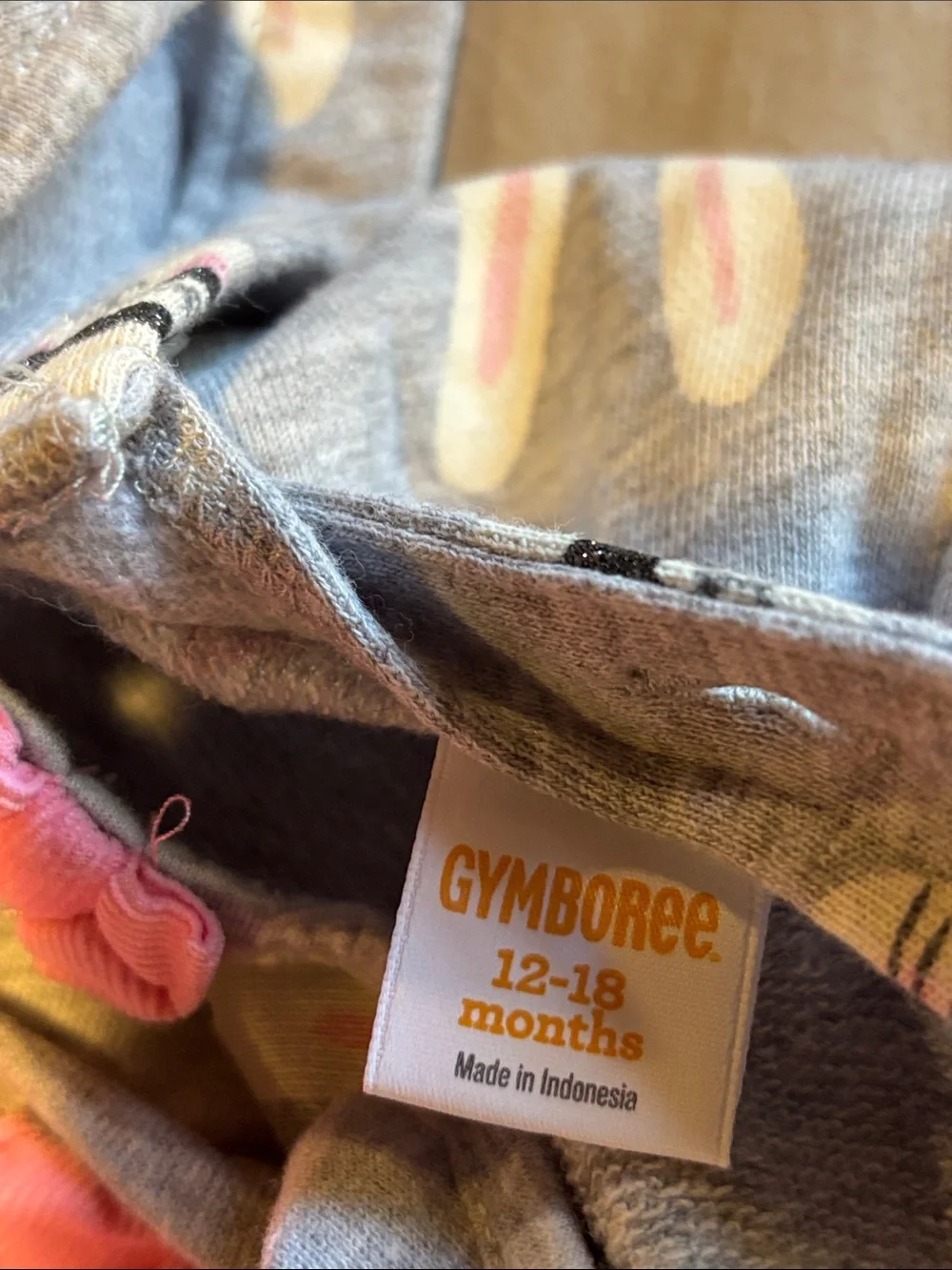 Gymboree Gray Dress with Pink Trim and Bunny Print